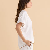 Clara Tee - White/Beige