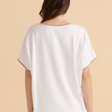 Clara Tee - White/Beige