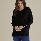 Hendrix Ribbed Long Sleeve Tee - Black