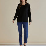 Hendrix Ribbed Long Sleeve Tee - Black
