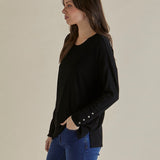 Hendrix Ribbed Long Sleeve Tee - Black