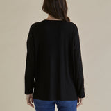 Hendrix Ribbed Long Sleeve Tee - Black