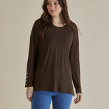 Hendrix Ribbed Long Sleeve Tee - Brown