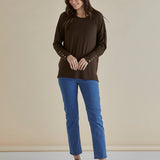 Hendrix Ribbed Long Sleeve Tee - Brown