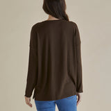 Hendrix Ribbed Long Sleeve Tee - Brown