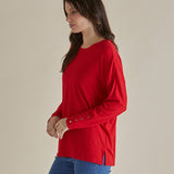 Hendrix Ribbed Long Sleeve Tee - Red