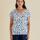 Ayla V-Neck Tee - Spot Print