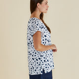 Ayla V-Neck Tee - Spot Print