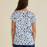 Ayla V-Neck Tee - Spot Print