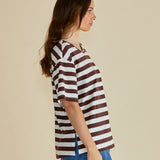 Relax Boxy Tee - Brown Stripe