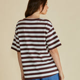 Relax Boxy Tee - Brown Stripe
