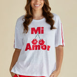 Relax Boxy Tee - Cherry Print