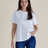 Arabella Lace Tee - White