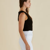 Francis Rib Tank - Black