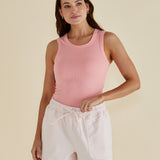 Francis Rib Tank - Peach