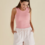 Francis Rib Tank - Peach