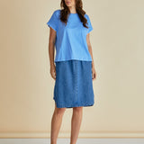 Sloane Scallop Tee - Cornflour Blue