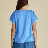 Sloane Scallop Tee - Cornflour Blue
