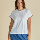Sloane Scallop Tee - White