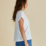 Sloane Scallop Tee - White