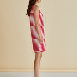 Tia Tank  Dress - Red Stripe