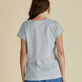 Tracy V-Neck Tee - Black/White Stripe