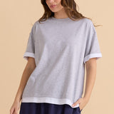 Boyfriend Tee - Grey Marle