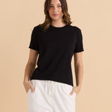Cotton Slim Fit Tee - Black