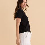 Cotton Slim Fit Tee - Black