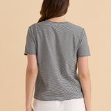 Cotton Slim Fit Tee - Black Stripe