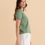 Cotton Slim Fit Tee - Green