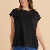 Beth Boatneck Tee - Black