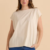 Beth Boatneck Tee - Pebble