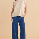 Beth Boatneck Tee - Pebble