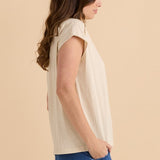 Beth Boatneck Tee - Pebble