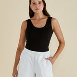 Emma Scoop Tank - Black