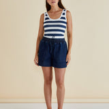 Emma Scoop Tank - Navy Bold Stripe