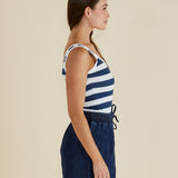 Emma Scoop Tank - Navy Bold Stripe