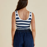 Emma Scoop Tank - Navy Bold Stripe