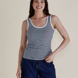 Emma Scoop Tank - Navy Stripe