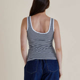 Emma Scoop Tank - Navy Stripe