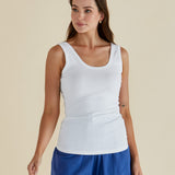 Emma Scoop Tank - White
