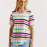 Ariana Tee - Rainbow Stripe