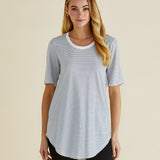 Ariana Tee - White / Black Stripe