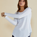 Megan Long Sleeve Top - White