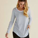 Megan Long Sleeve Top - White / Black Stripe