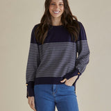 Colette Sweater - Dark Blue & Cream Stripe