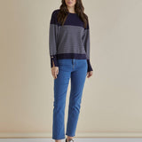 Colette Sweater - Dark Blue & Cream Stripe