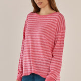 Natasha Knit Top - Blush Stripe