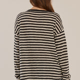 Natasha Knit Top - Black/Off-White Stripe